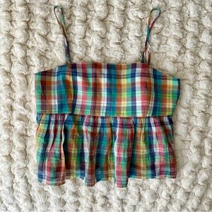 Colorful plaid Lucky Brand babydoll tank top